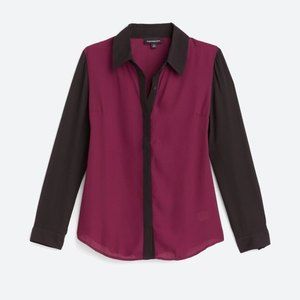 NWT Fortune + Ivy  burgundy dress shirt size L stitch fix